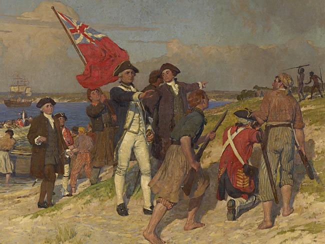 Landing of Captain Cook at Botany Bay, 1770, by E Phillips Fox, 1902 oil on canvas National Gallery of Victoria, Melbourne Gilbee Bequest. Picture: supplied