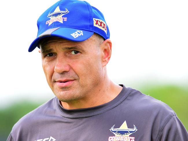 Cowboys training from 1300 Smiles Stadium. Assistant coach Terry Matterson. Picture: Zak Simmonds