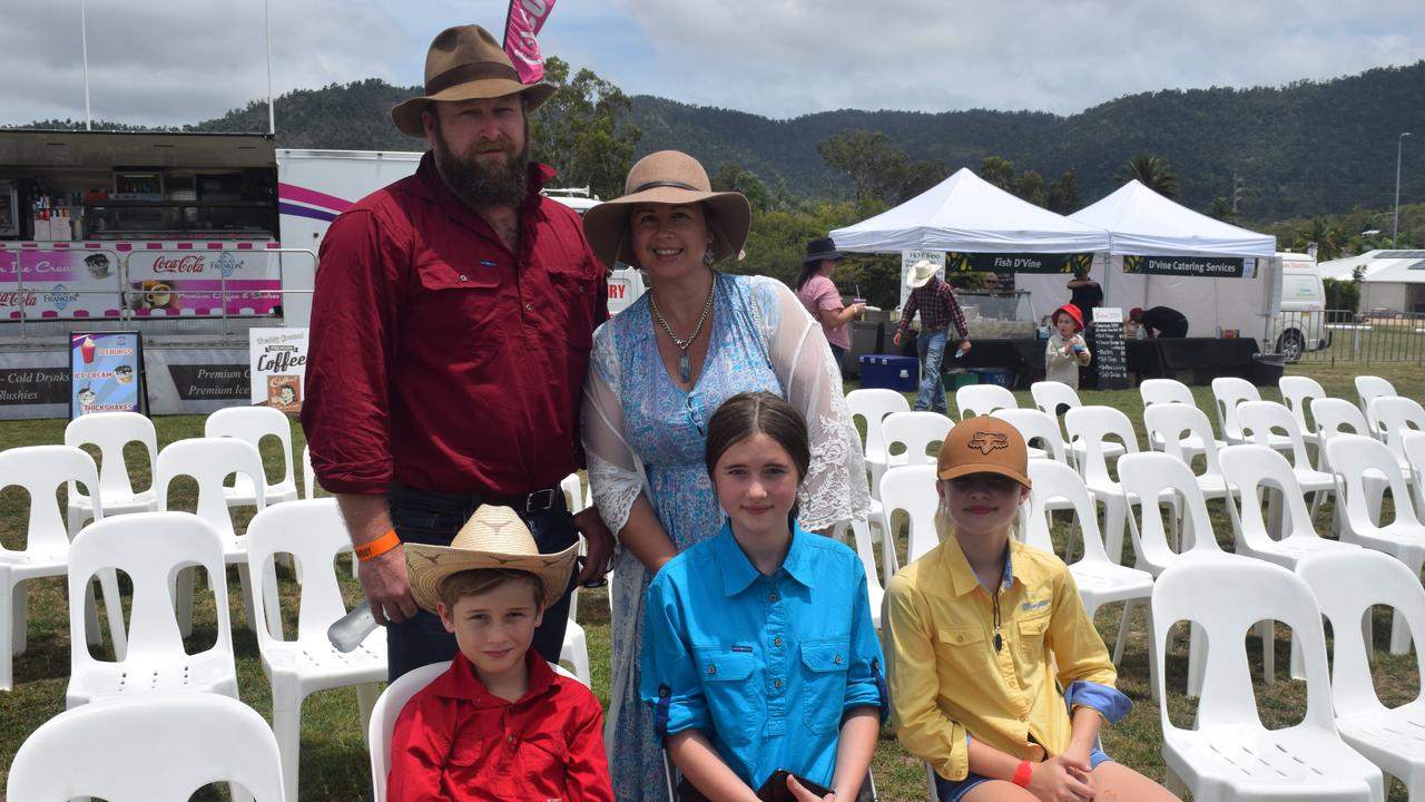 Simon Wood and Nicki Corcoran (back) with Taj (9), Zylah (13) and Sharnika (12) Wood at the PBR Airlie Beach Invitational. Picture: Laura Thomas