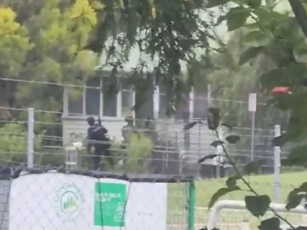 Policed stormed a house in Nanango on Wednesday morning. Photo: Kim Anderson