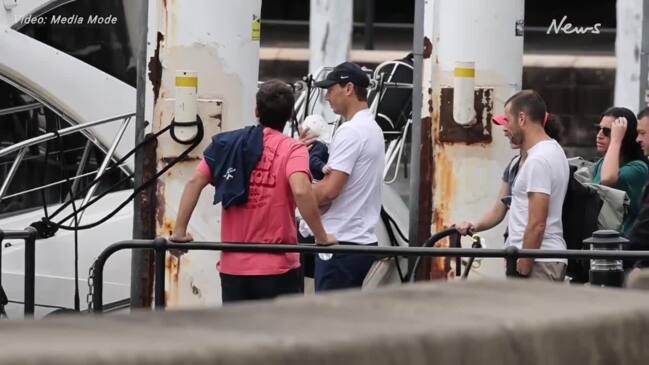 Rafael Nadal and his baby son