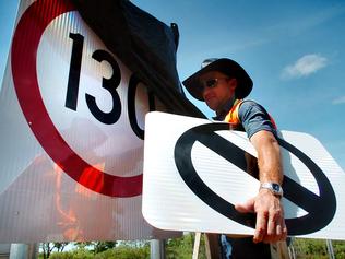 The speed limit on most Territory highways is 130kph, except for a section near Alice Springs where there is an open limit.