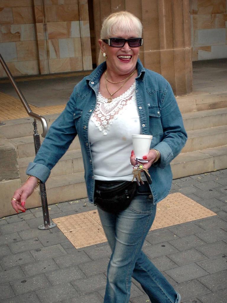 Stormy Summers after leaving the Adelaide Magistrates Court where she had $10,000 worth of speeding fines reduced by $4,000.