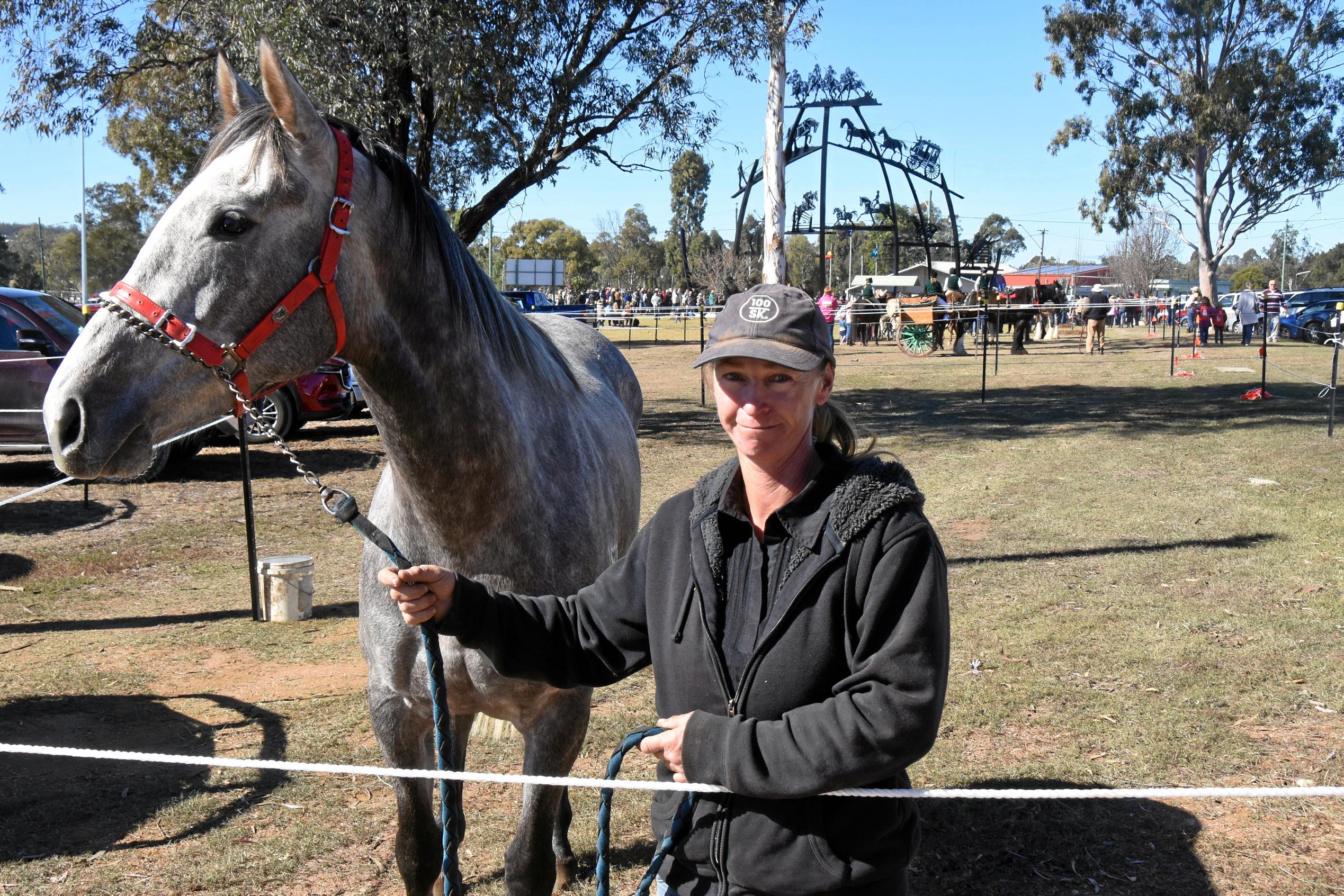 Naomi Hemmings and the young racehorse Krustallos. Picture: Chris Lines