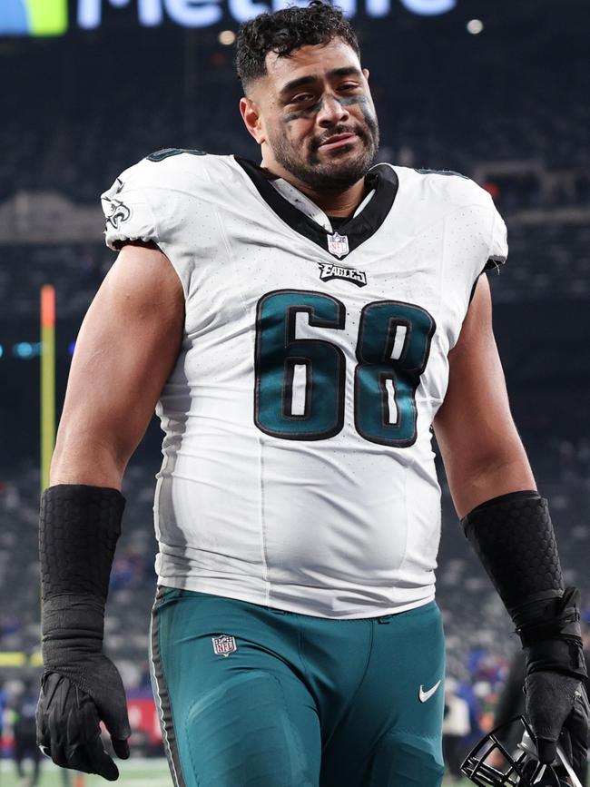 Aussie Jordan Mailata lost last year’s Super Bowl. (Photo by Elsa/Getty Images)