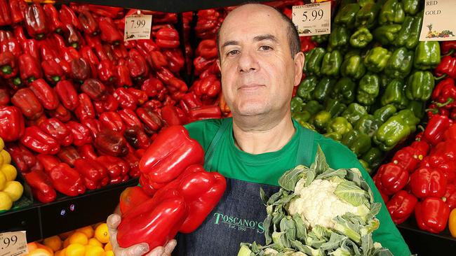 Capsicums are selling for up to $10kg and cauliflowers for $6 each at some greengrocers. Picture: Ian Currie