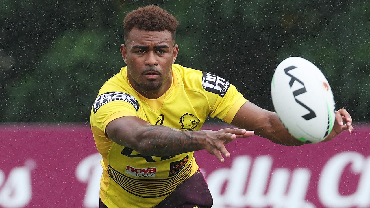 Ezra Mam, Brisbane Broncos training, Red Hill. Picture: Liam Kidston.