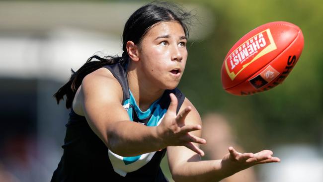 Hannah Ewings has lived to the South Australia’s No. 1 draft pick with her claiming Port’s best and fairest.