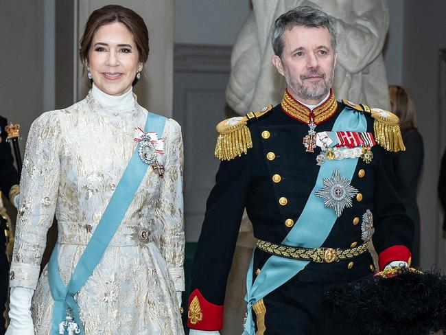 Queen Mary and King Frederik X arrive at The Royal Couple's New Year's reception for accredited diplomats to Denmark at Christiansborg Palace in Copenhagen on January 6. Picture: Emil Nicolai Helms/Ritzau Scanpix/AFP