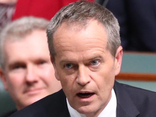 Opposition Leader Bill Shorten delivers his Budget in Reply speech in the House of Representatives, Federal Parliament, Canberra, tonight. Picture: Ray Strange.