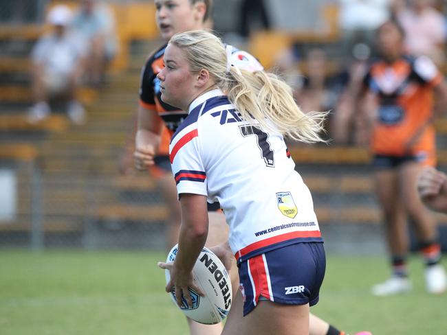 MegMcPhailPicture: Warren Gannon Photography. NSWRL Junior Reps finals week one, Lisa Fiaola Cup. Central Coast Roosters vs Wests Tigers at Leichhardt Oval, 13 April 2024