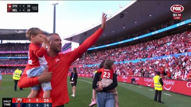 Buddy tears up during lap of honour