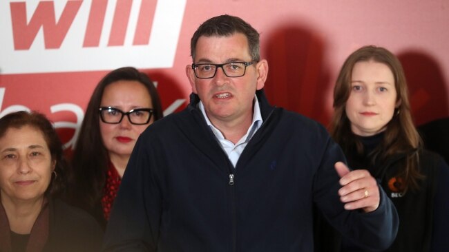 Victorian Premier Daniel Andrews will tell undecided voters about his "positive and optimistic plan" for the state at the Sky News/Herald Sun People's Forum on Tuesday night. Picture: NCA NewsWire / David Crosling