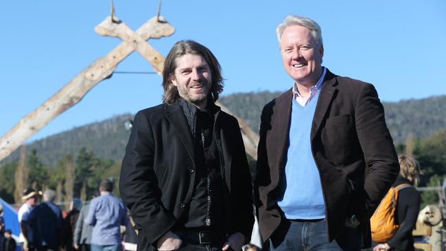 Dark Mofo creative director Leigh Carmichael, left, and Tourism Tasmania CEO John Fitzgerald. Pictures: LUKE BOWDEN