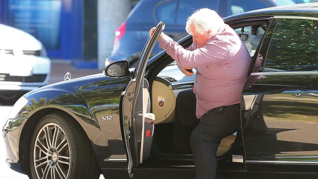 Clive Palmer in his car at Paradise Point Photo: Lyndon Mechielsen