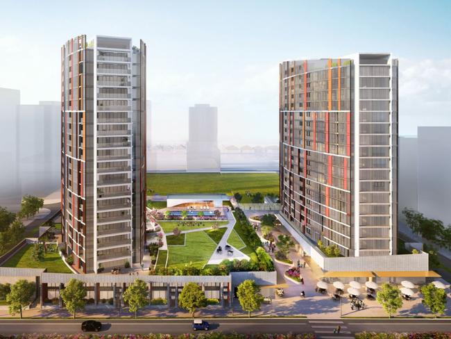 The proposed towers to stand 20-storeys tall as part of stage two of the Pagewood Green development.