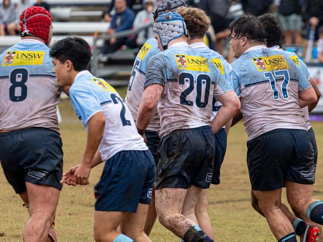 Action in the Gen Blues v Queensland Reds U18 game. Pic: Richard Li