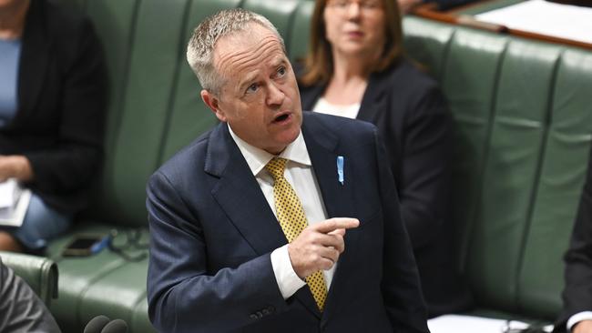 NDIS and Government Services minister Bill Shorten during for Question Time at Parliament House in Canberra. Picture: NCA NewsWire / Martin Ollman