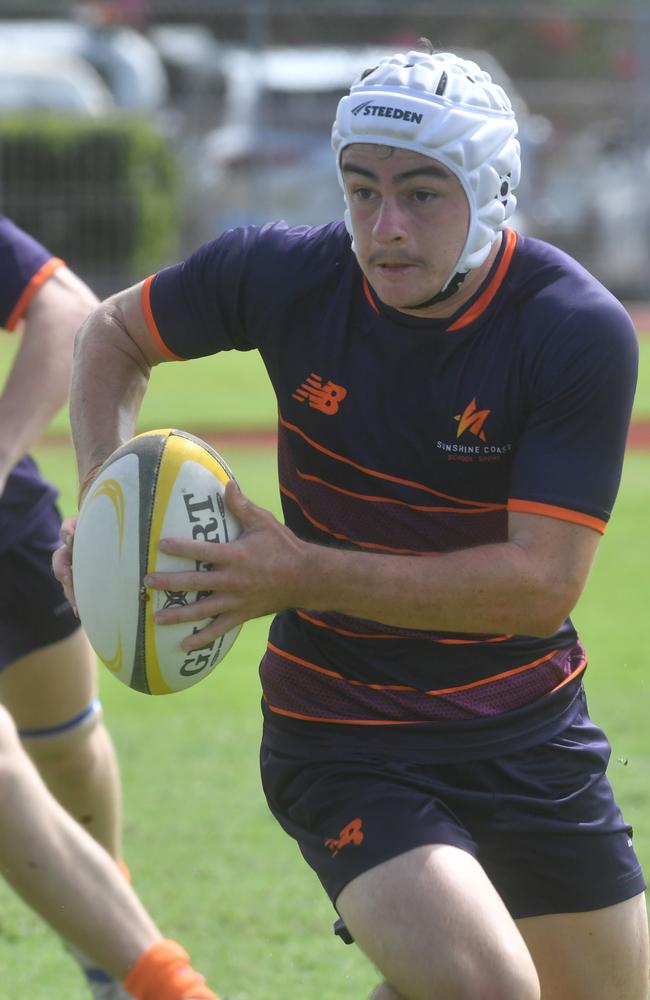 QLD Rugby Union State Championships (17-18 years boys) at the Townsville Sports Precinct. Friday May 23. Sunshine Coast against Metro West. Picture: Evan Morgan