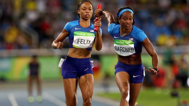 The Americans were flawless the second time of asking in the 4x100m relay heats.