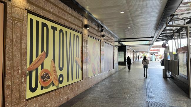 The former Myer Centre, now newly named, Uptown, resembles a ghost town. Pic: Lyndon Mechielsen