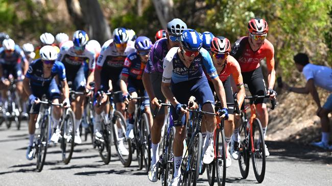 George Bennett of New Zealand and Team Israel-Premier Tech competes during the 25th Santos Tour Down Under 2025, Stage 4 a 157.2km stage from Glenelg to Victor Harbor. (Photo by Dario Belingheri/Getty Images)