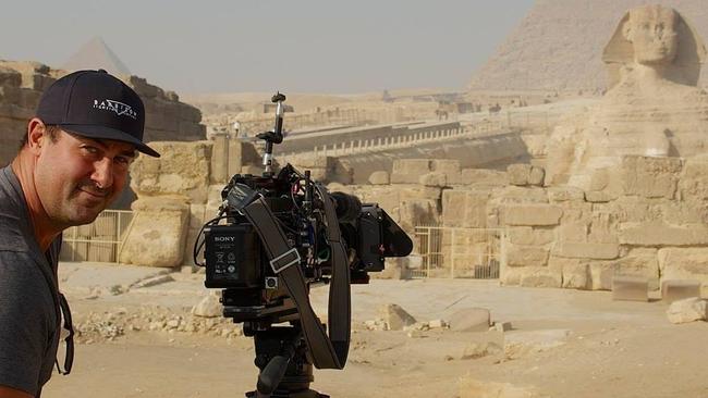 <i>60 Minutes </i>cameraman Ben Williamson on assignment in Egypt.