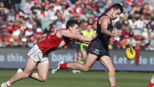 Will Abbott gets a kick away in the SANFL grand final. The Redlegs found a gem when they plucked him from Adelaide Footy League club Old Ignatians a year ago. Picture: Sarah Reed