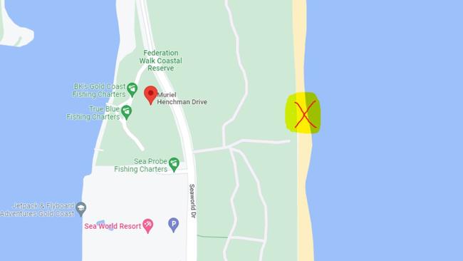 Emergency services have rushed to this location at The Spit, Main Beach, after three swimmers were pulled from the surf. Picture: Queensland Ambulance