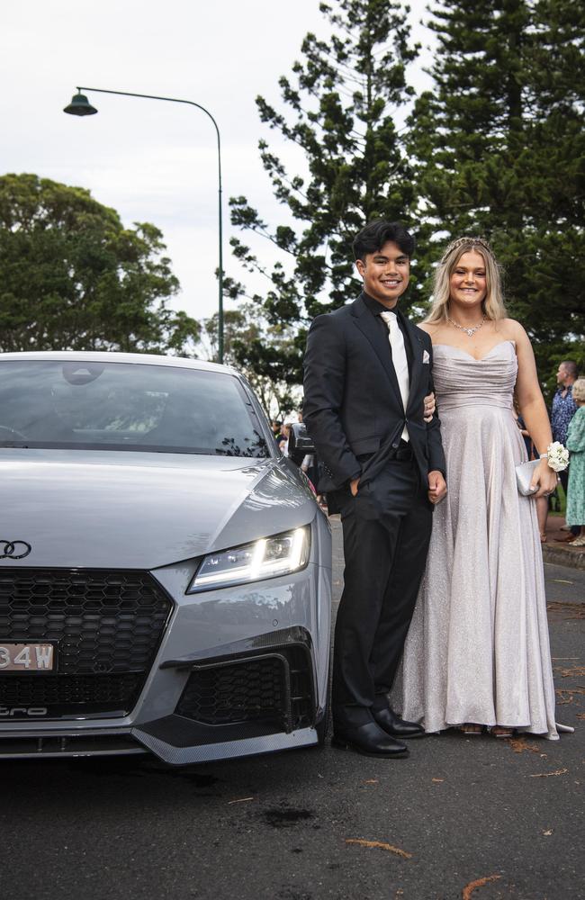 Graduates Eli Quintana-Mutia and Bella Copland at Toowoomba Christian College formal at Picnic Point, Friday, November 29, 2024. Picture: Kevin Farmer