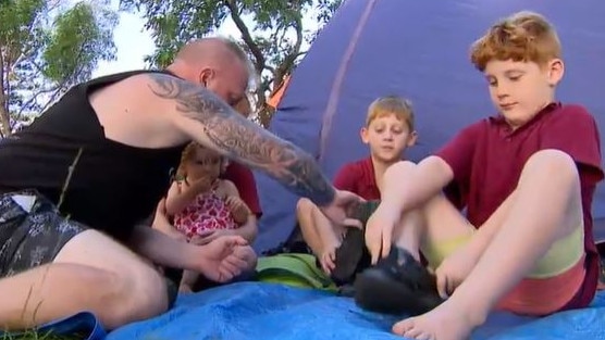 The family said they struggle with everyday tasks without a permanent roof over their heads. Picture: Channel 9