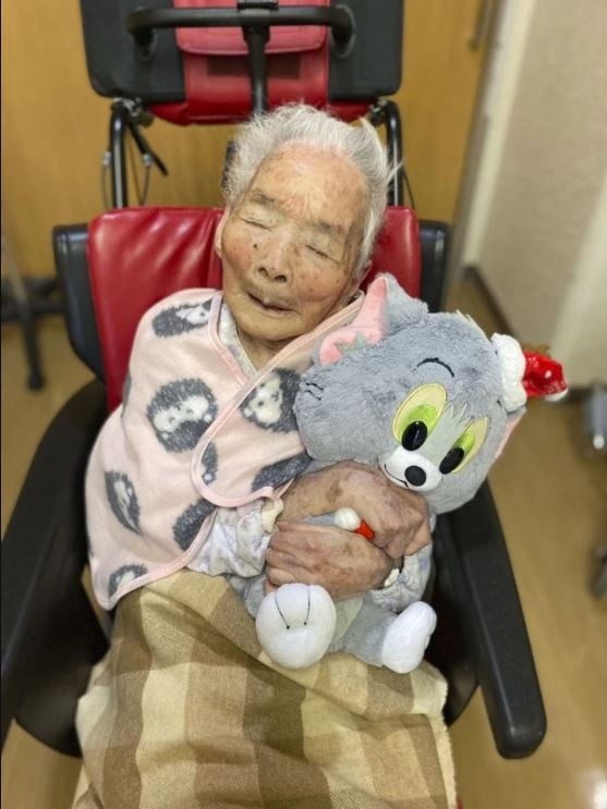 Fusa Tatsumi, the oldest living person in Japan at her 116th birthday party. Picture: LongeviQuest