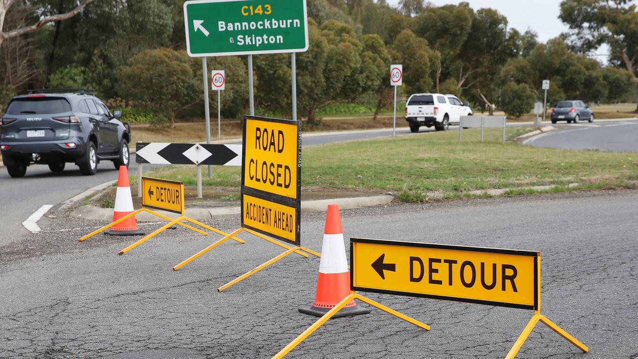 The road is still closed on Wednesday. Picture: Alan Barber