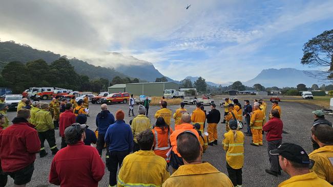 Tullah staging area on February 21, 2025. Picture: Tasmania Fire Service