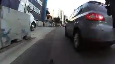 Cyclist near-miss reel