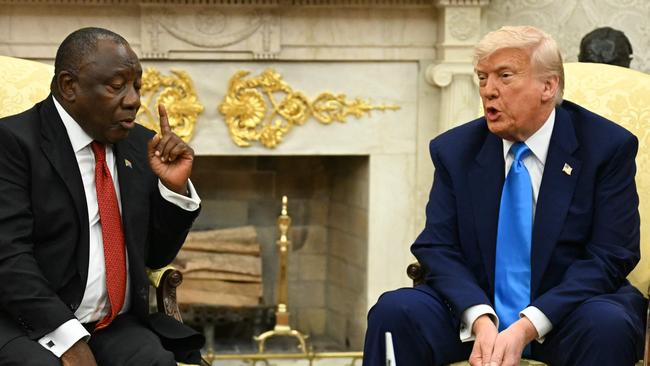US President Donald Trump meets with South African President Cyril Ramaphosa in the Oval Office on May 21. Picture: Jim Watson/AFP