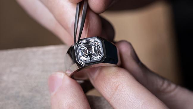 Making Tiffany &amp; Co.'s first men's engagement ring. Picture: Tiffany &amp; Co.