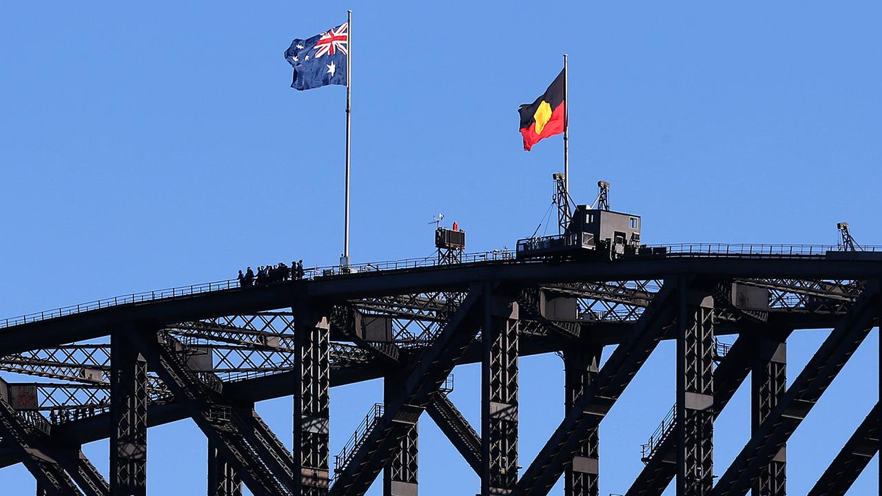 The Aboriginal flag will fly permanently on the Harbour Bridge. Picture: David Moir/AAP