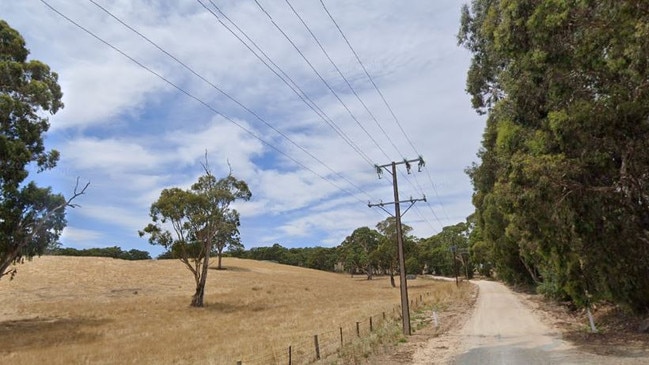 Fairview Road, outside Hahndorf, where it becomes a dirt road. The proposal would end in Fairview being turned into a link road to allow traffic to avoid Hahndorf's main street.