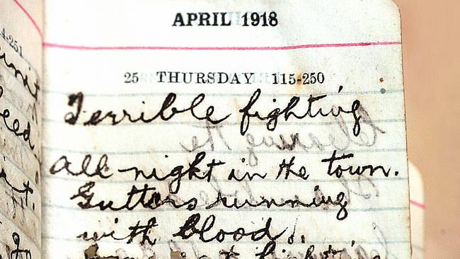 Private Casey’s diary notes written during the war.