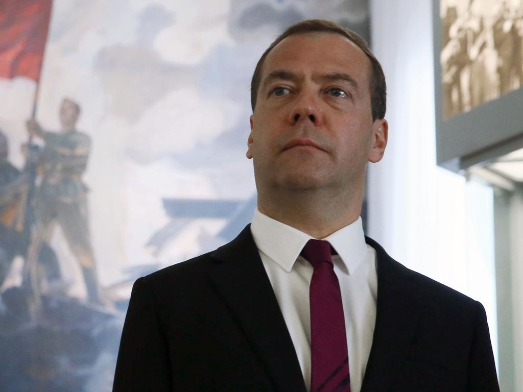 Dmitry Medvedev declared Australia as an ‘enemy’. Picture: Yekaterina Shtukina/Sputnik/AFP