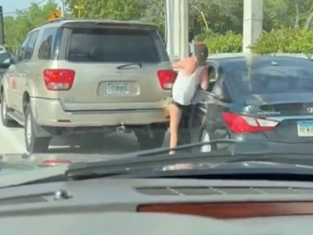 Viral moment karma hit road rager | Daily Telegraph