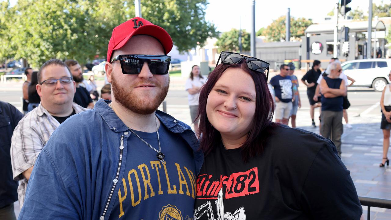 Blink 182 fans at the Adelaide Entertainment centre. Picture: Kelly Barnes