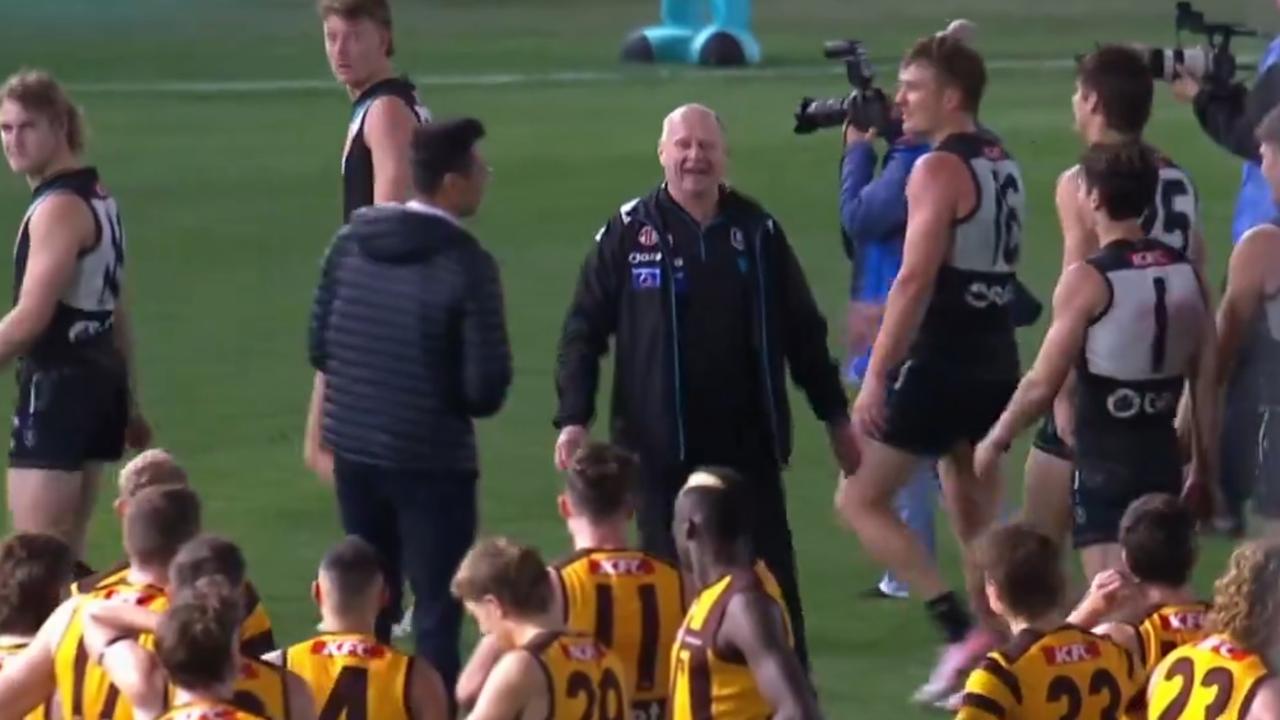 Ken Hinkley sledged Jack Ginnivan from miles away.