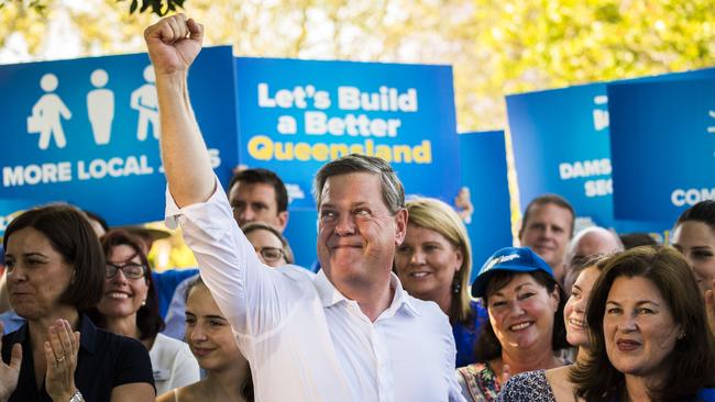 Queensland LNP leader Tim Nicholls meets supporters in his electorate of Clayfield. (AAP Image/Glenn Hunt)