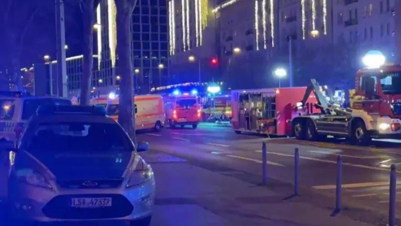 A car has crashed into a crowd at a Christmas market in east Germany.