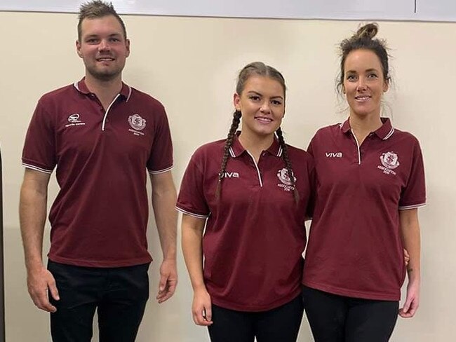 SFL skipper Michael Galley with his twin SFL women's captain Kate Galley and older sister Jaime Norup. Picture: Supplied