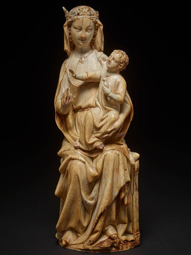 Statuette of the Virgin and Child. Ivory and gold. France, 1275-1300 CE. Picture: Trustees of the British Museum