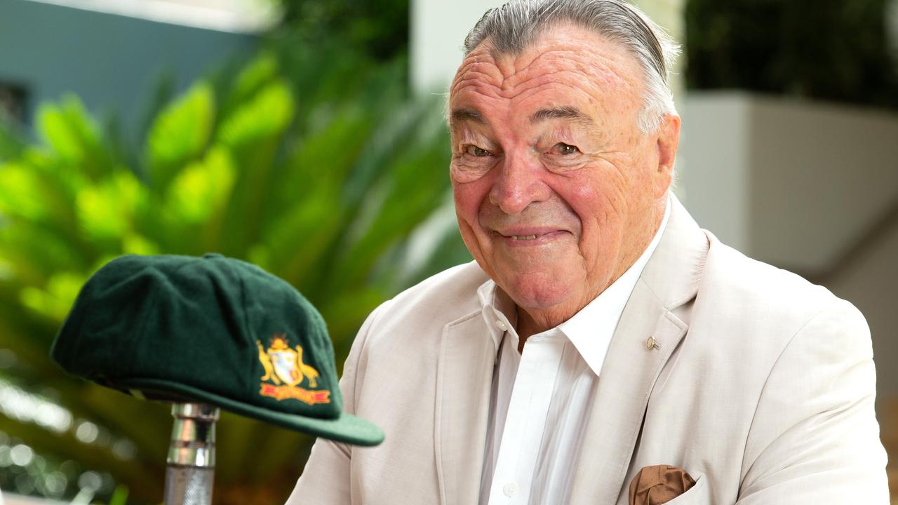 Former Australian Test cricketer John Maclean with his hard earned Test cap.(AAP Image/Richard Walker)