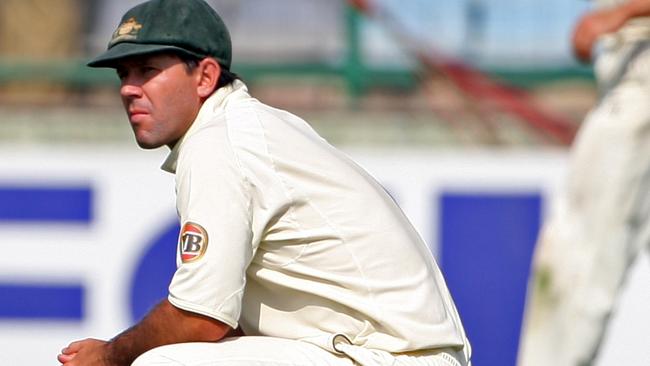 An unhappy Ricky Ponting on the field during a 2008 tour to India.
